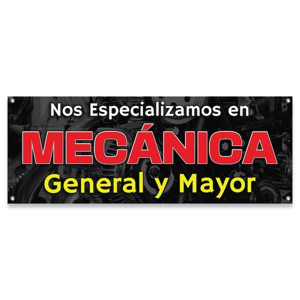 Signmission Mecanica General Y Mayor Banner Concession Stand Food Truck Single Sided B-30104 - main